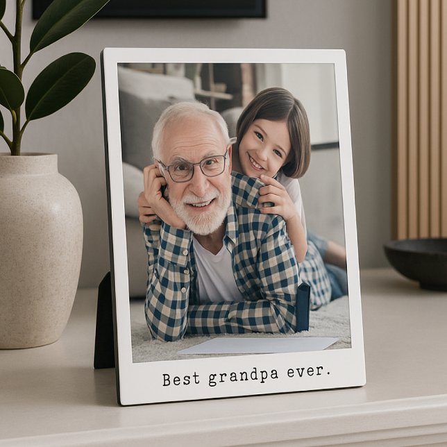 Best Grandpa Ever Grandfather Full Photo Easel Plaque (Creator Uploaded)