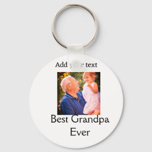 Best Grandpa ever grandfather photo name gifts tex Key Ring