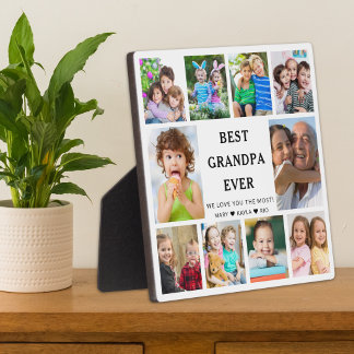 Best Grandpa Ever Grandkids 10 photo Collage    Plaque