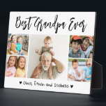 Best Grandpa Ever Grandkids 5 Photo Collage White Plaque<br><div class="desc">Create your own photo gift for grandpa with multiple pictures of grandkids. Give personalised grandpa gifts with grandchildren names to make it a treasured keepsake. The customised grandpa gifts are perfect for grandpa birthday, father's day, grandparents day and Christmas.</div>