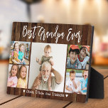 Best Grandpa Ever Grandkids 5 Photo Rustic Wood Plaque<br><div class="desc">Create your own photo gift for grandpa with multiple pictures of grandkids. Give personalised grandpa gifts with grandchildren names to make it a treasured keepsake. The customised grandpa gifts are perfect for grandpa birthday, father's day, grandparents day and Christmas.</div>