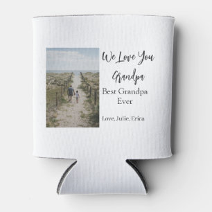 best grandpa ever grandparents photo gifts classic can cooler