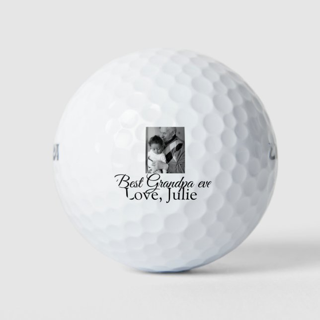 best grandpa ever grandparents photo gifts classic golf balls (Front)