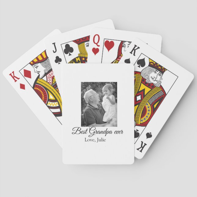 best grandpa ever grandparents photo gifts classic playing cards (Back)
