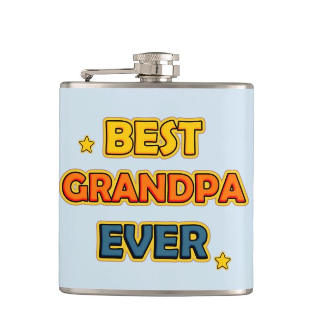 Best Grandpa Ever Hip Flask (Front)