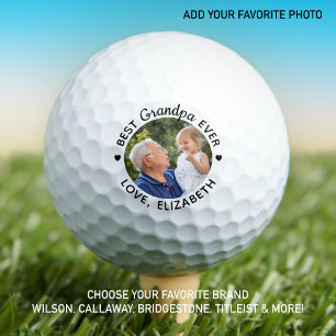 Best GRANDPA Ever - Modern - 12 Personalized Photo Golf Balls
