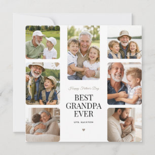 Best Grandpa Ever Modern 14 Photo Collage Card