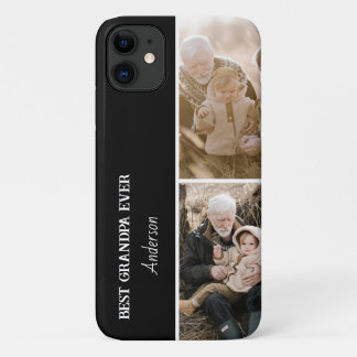 Best Grandpa Ever Modern 2Photo Collage Case-Mate iPhone Case