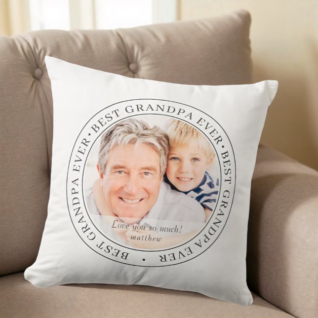 Best Grandpa Ever Modern Classic Photo Cushion (Creator Uploaded)