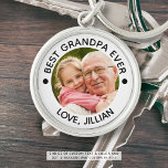 BEST GRANDPA EVER One Photo Personalised Key Ring<br><div class="desc">Create a custom, personalised photo keychain for a special grandfather with the suggested editable title BEST GRANDPA EVER, a favourite picture and your text in your choice of text, dot and background colours. Makes a great keepsake gift for his birthday, Grandparents Day or Father's Day. ASSISTANCE: For help with design...</div>
