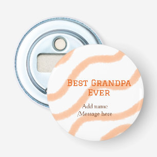 Best Grandpa ever orange stripes spiral add name t Bottle Opener