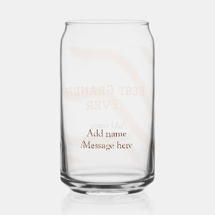 Best Grandpa ever orange stripes spiral add name t Can Glass