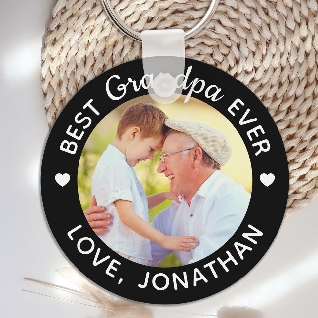 Best Grandpa Ever Personalised Name Custom Photo Key Ring (Creator Uploaded)