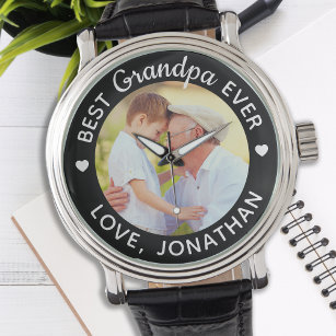 Best Grandpa Ever Personalised Name Custom Photo Watch
