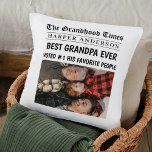 Best Grandpa Ever Personalised Newspaper Headline  Cushion<br><div class="desc">Make Grandpa feel like front-page news with this personalised newspaper-style throw pillow! Featuring a custom name and photo, this unique design shouts “Best Grandpa Ever – Voted #1 by His Favourite People!” in classic headline style. A heartfelt and humourous addition to any living room, this pillow is a perfect gift...</div>