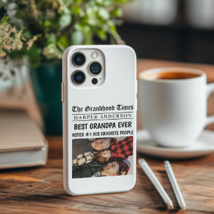 Best Grandpa Ever Personalised Newspaper Photo  iPhone 16 Pro Case