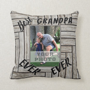 Best Grandpa Ever Personalised Photo Gifts for Him Cushion