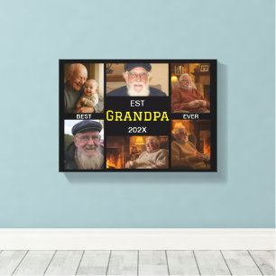 Best Grandpa Ever  – Personalised Photos Canvas Print