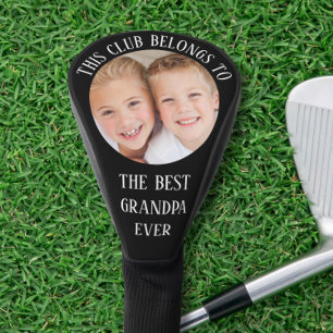 Best Grandpa Ever Photo Black Golf Head Cover