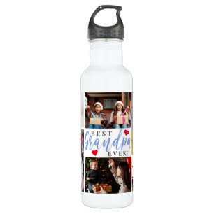 Best Grandpa Ever Photo Collage 710 Ml Water Bottle