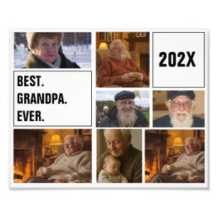 Best Grandpa Ever Photo Collage and Custom Text