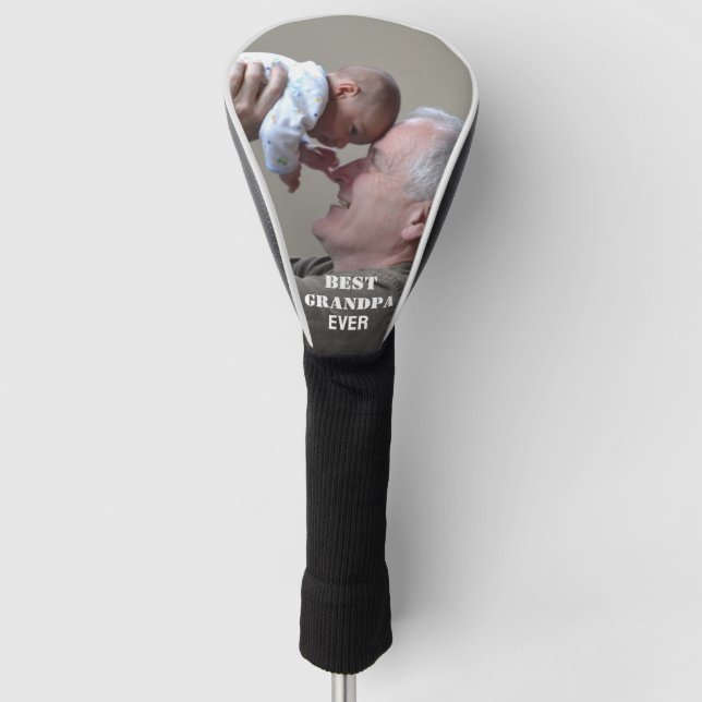 Best Grandpa Ever Photo collage Create Your Own Golf Head Cover (Front)