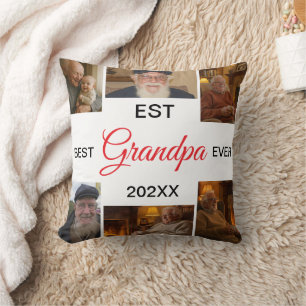 Best Grandpa Ever Photo Collage Cushion