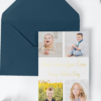 Best Grandpa Ever Photo Collage Father's Day Card
