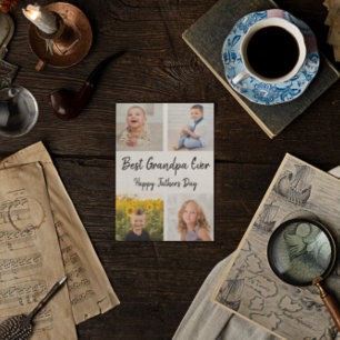 Best Grandpa Ever Photo Collage Father's Day Card