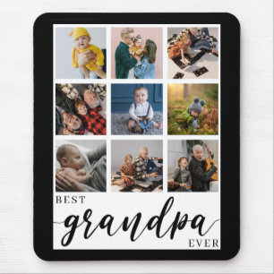 Best Grandpa Ever Photo Collage Mouse Pad