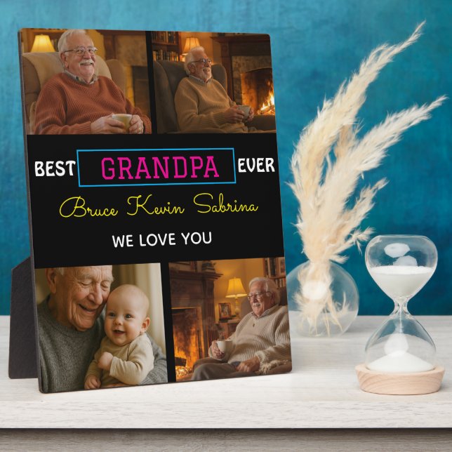 Best Grandpa Ever Photo Collage Plaque (Side)