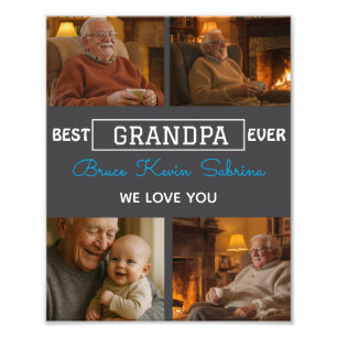 Best Grandpa Ever Photo Collage Print