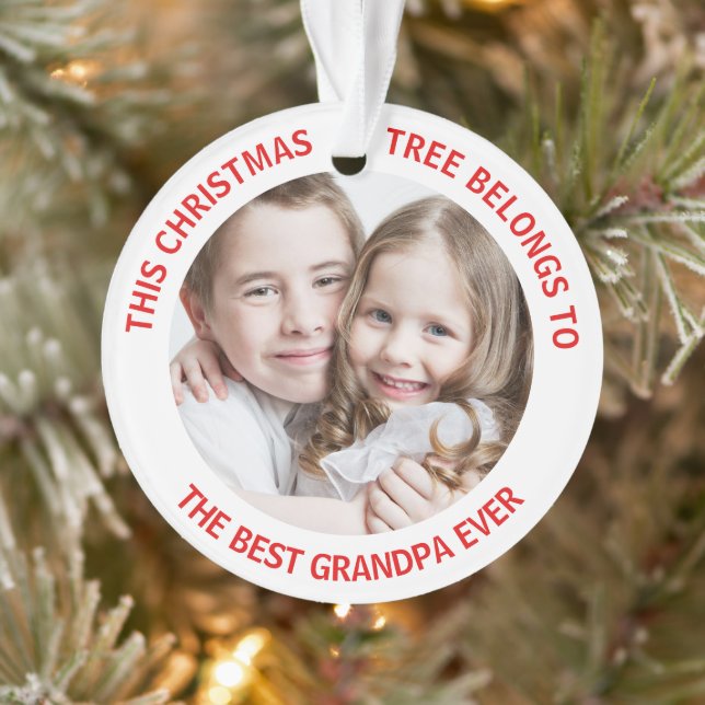 Best Grandpa Ever Photo Ornament (Tree)