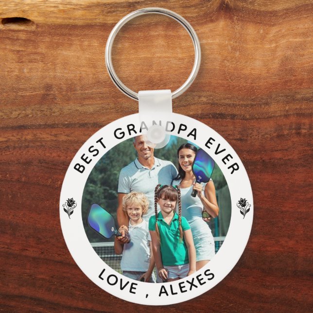 BEST GRANDPA EVER Photo Personalised Keychain (Front)