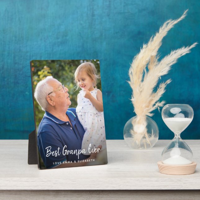 Best Grandpa Ever Photo Plaque (Side)