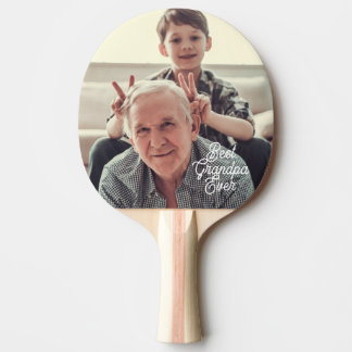 Best Grandpa Ever Photo Script Custom Ping Pong Paddle