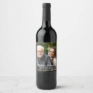 Best Grandpa Ever Photo Wine Label