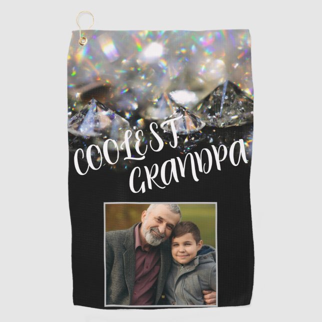 Best Grandpa Ever Pro Golfer Grandad Modern Cute Golf Towel (Front)