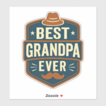 Best grandpa ever retro badge
