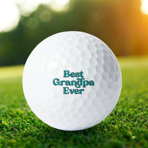 Best Grandpa Ever Retro Quote Fathers Day Golf Balls