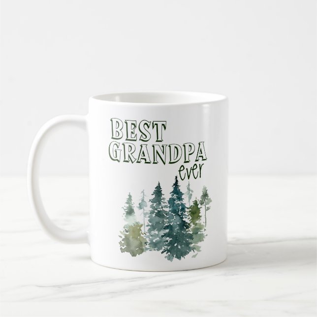 Best Grandpa Ever Rustic Coffee Mug (Left)