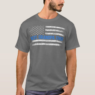 Best Grandpa Ever Shirt US American Flag Gifts Fat