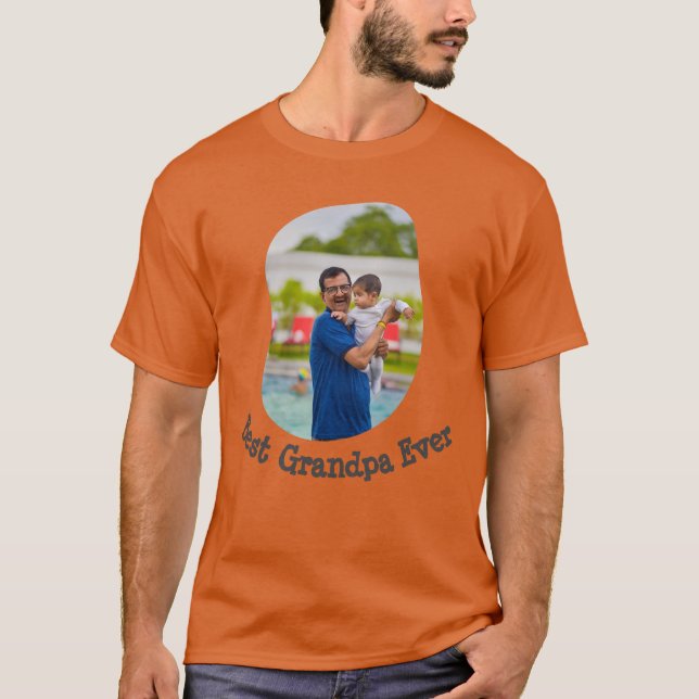 Best Grandpa Ever upload your family photo T-Shirt (Front)