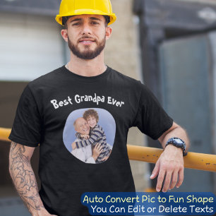 Best Grandpa Ever upload your square family photo T-Shirt