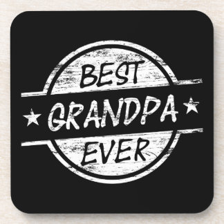 Best Grandpa Ever White Coaster