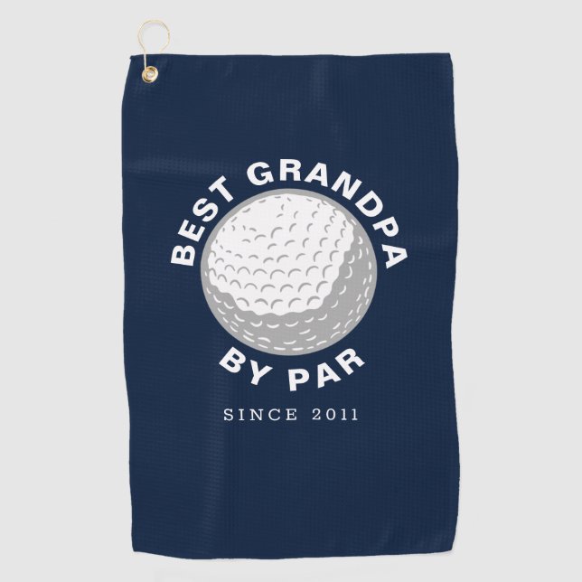 Best Grandpa Fathers Day Custom Golf Towel (Front)