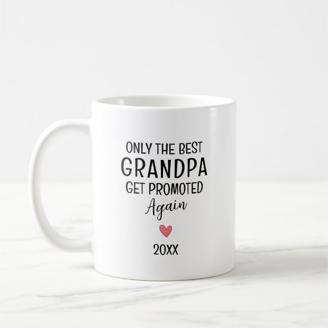 Best Grandpa Get Promoted Again – Custom Coffee Mug (Left)