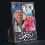 Best Grandpa Grandchild Photo Rustic Chalkboard Plaque<br><div class="desc">Rustic chalkboard plaque with one photo template to personalise with grandpa and grandkid picture.
Unique photo frame with 'You are the best grandpa' typography and grandchild name.Makes a perfectr keepsake gift for father's day,  grandparent's day,  birthday, christmas, etc</div>