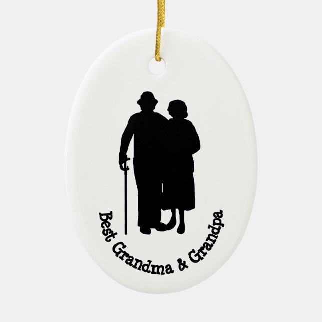 Best Grandpa & Grandma Silhouette Ornament (Front)
