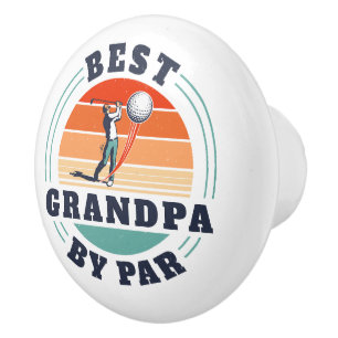 Best Grandpa Grandparents Day Retro Custom Daddy Ceramic Knob